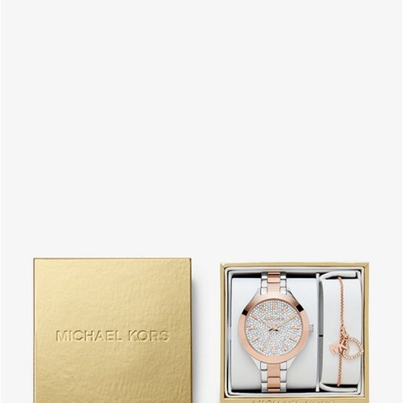 MICHAEL KORS - Pavé Two-Tone Watch and Heart Bracelet Set - Picture 4 of 5